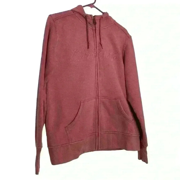 Carhartt Red heathered front full zip hooded thick sweatshirt-Youth12/14 size-L - Picture 1 of 7